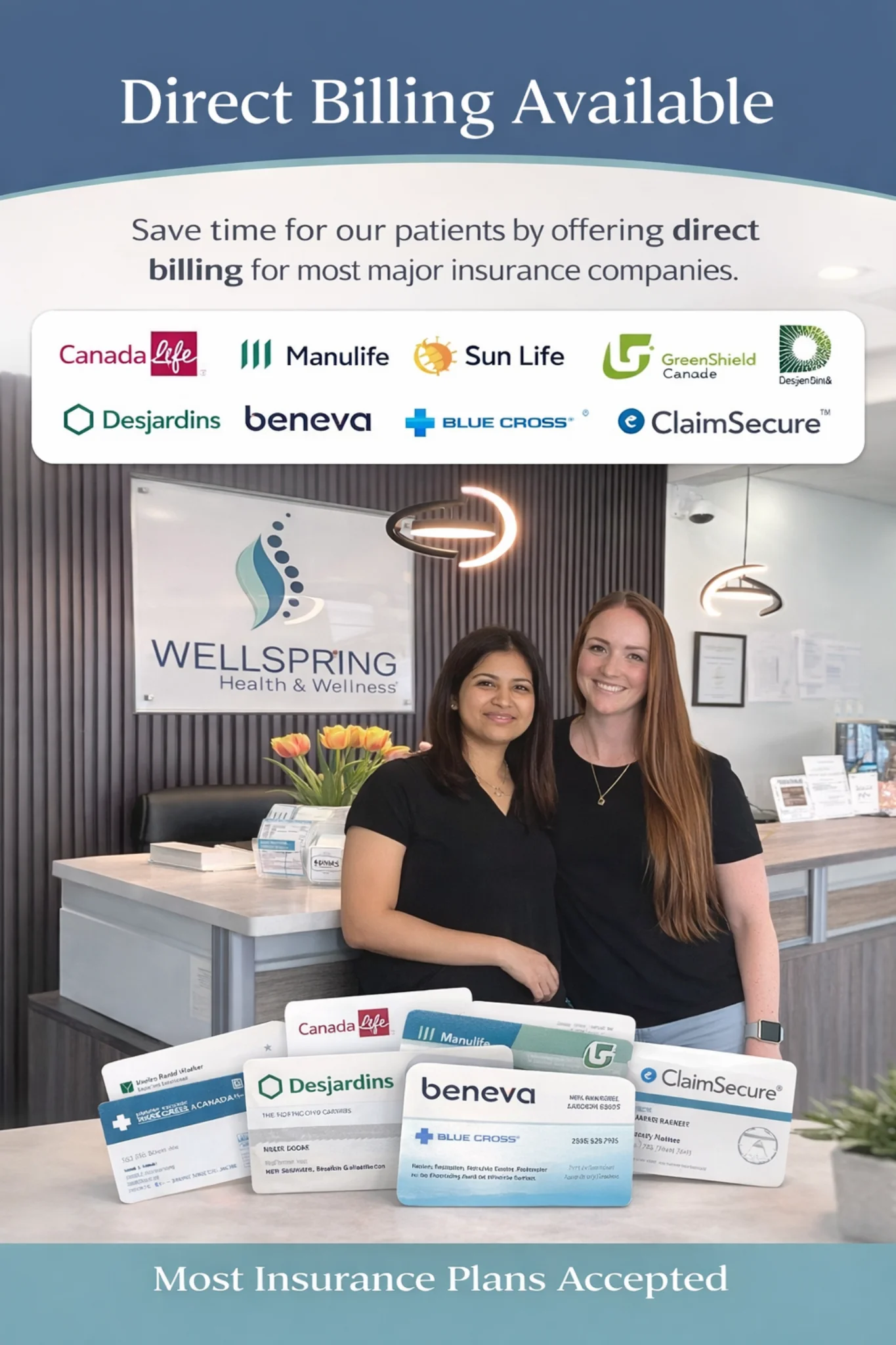 Front desk helping with scheduling and follow-up